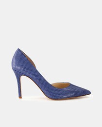 Women's court shoes with pointed toe, open side and stiletto heel