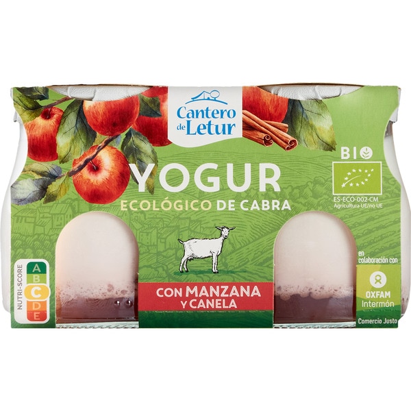 EL CANTERO DE LETUR yogur de cabra con manzana y canela ecológico pack 2 unidades 125 g