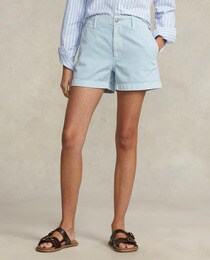 Short femme en coton uni