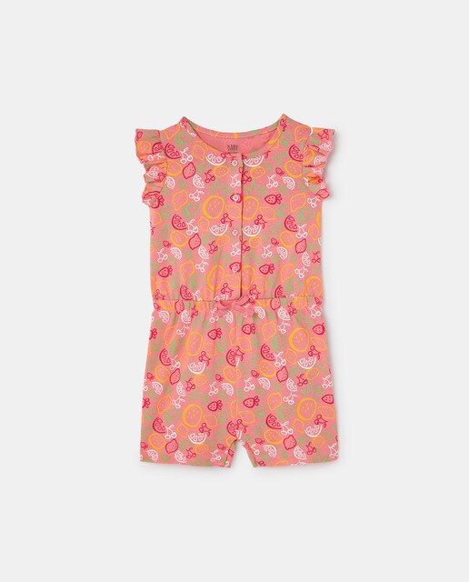 Baby girls' short sleeveless jumpsuit