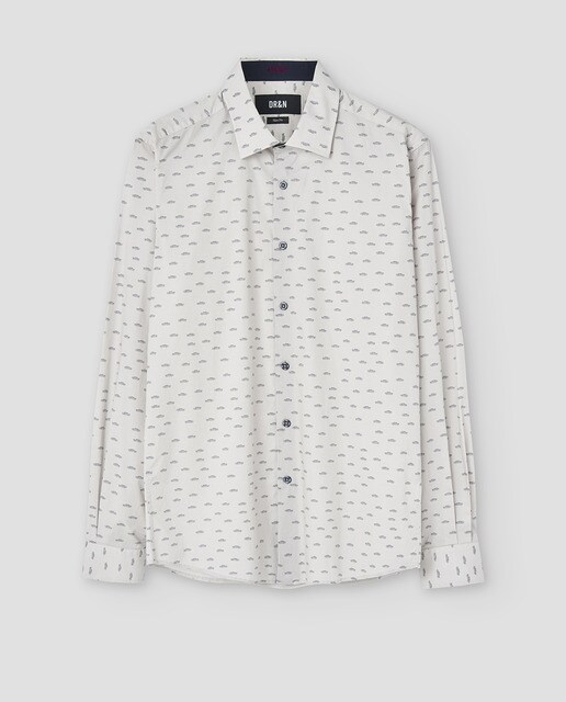 Camisa estampada cuello clásico
