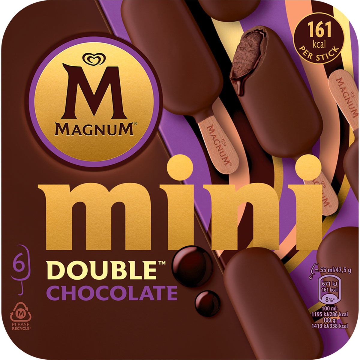 Double helado con doble cobertura de chocolate sin gluten 6 unidades