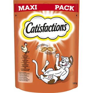 CATISFACTIONS snack para gato relleno de pollo envase 180 g