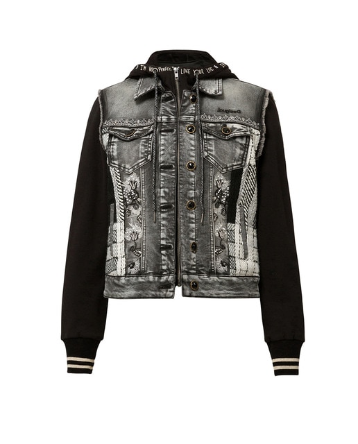 Chaqueta denim estampada