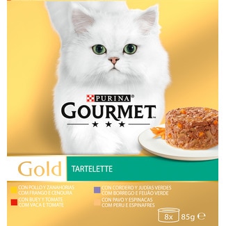 Purina Gourmet Gold Alimento Húmido para Gato Tartelette Pack 8 unidades embalagem 680 g