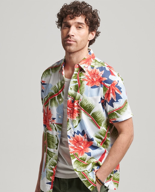 Camisa de hombre hawaiana de manga corta Vintage