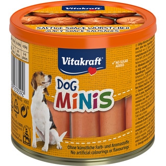 VITAKRAFT Dog Minis snack húmedo para perros en forma de salchicha lata 120 g