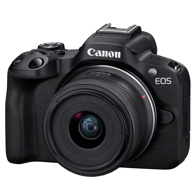 Cámara Evil Canon EOS R50 negra + Objetivo RFS 18-45 mm IS STM + RF-S 55-210 IS STM