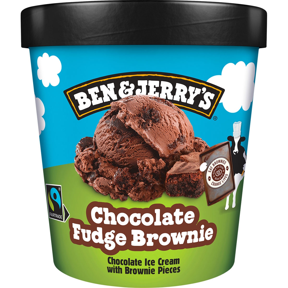 helado de chocolate con trocitos de brownie