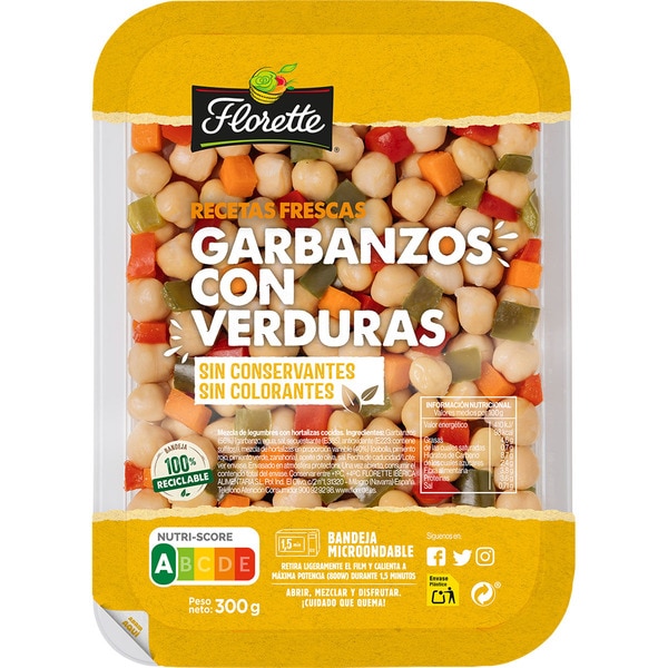 FLORETTE garbanzos con verduras tarrina 300 g