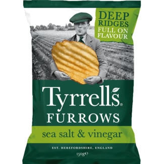 Tyrrells Batatas Fritas com Sal e Vinagre embalagem 150 g
