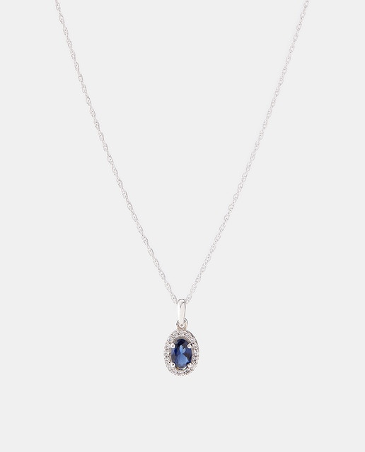 Colgante de oro, diamantes y zafiro