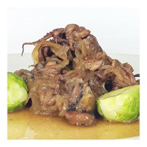 Petits poulpes aux oignons,100 % artisanal Pibernat