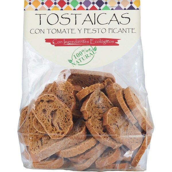 TOSTAICAS pan tostado con tomate y pesto picante bolsa 100 g
