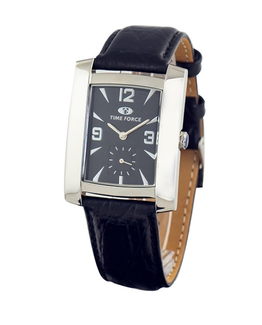 Reloj analógico unisex piel- negro