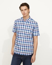 Men's classic-fit checked short-sleeve shirt