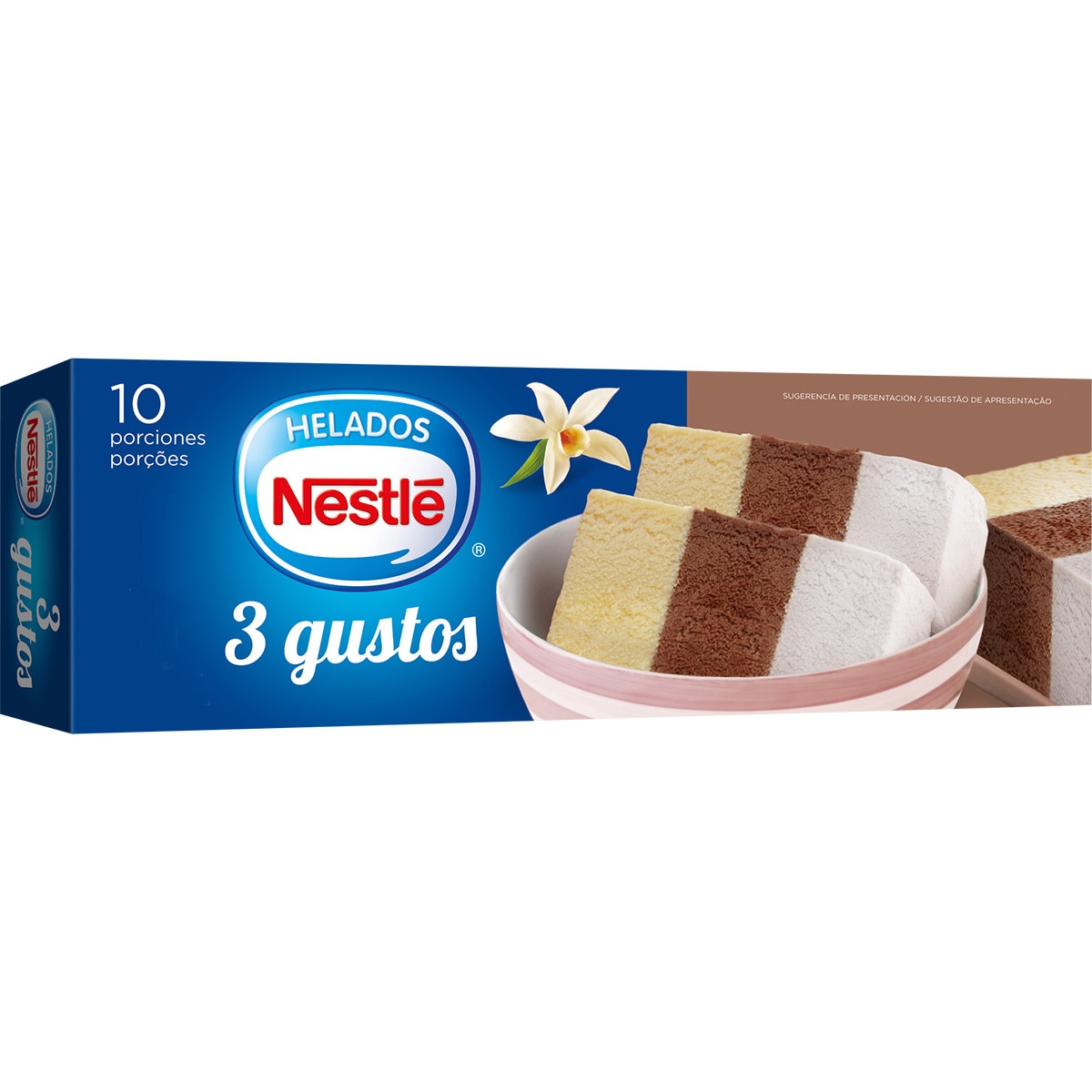 bloque de helado tres gustos