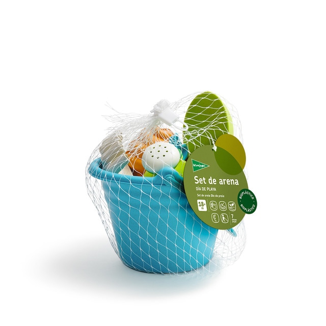 Juguete de playa Set de arena de bioplástico cubo con accesorios Día de playa El Corte Inglés