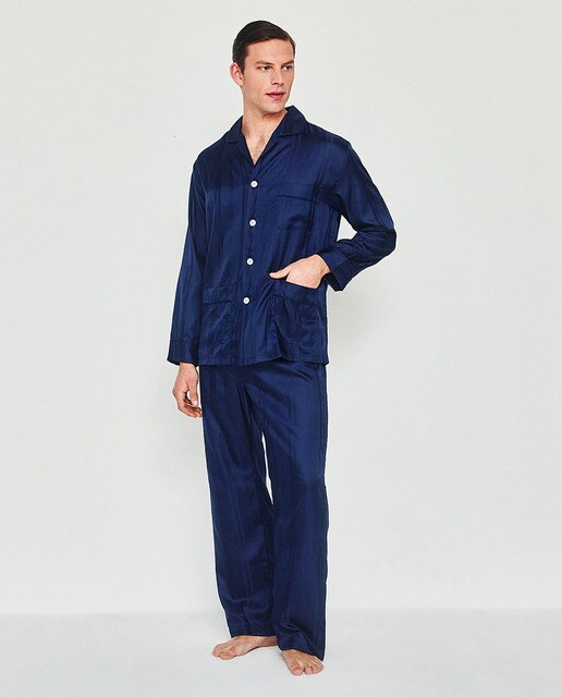 Men's long jacquard pyjamas