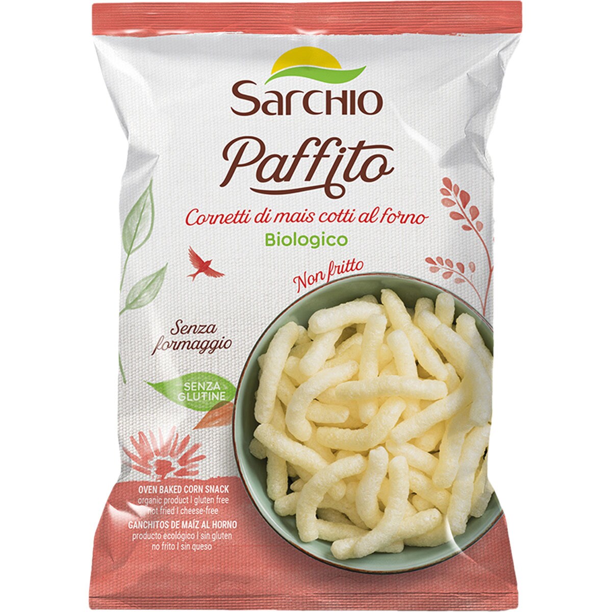 Paffito ganchitos de maíz ecológicos al horno sin gluten bolsa 45 g