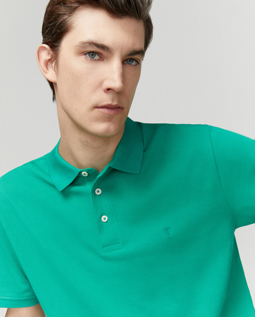 Polo de hombre manga corta piqué liso con logo