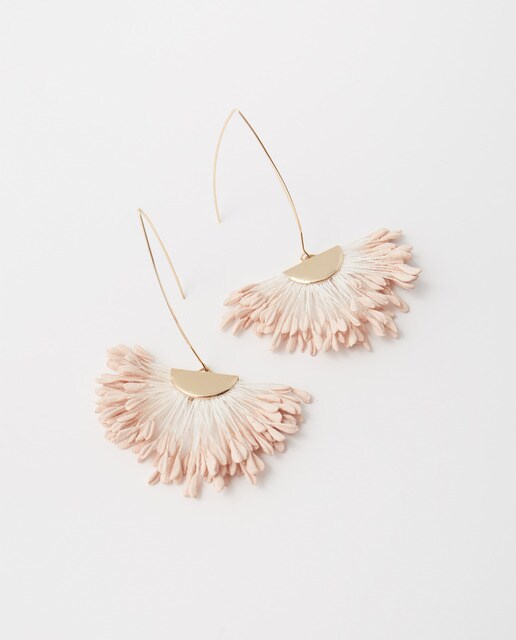 Boucles d'oreilles plume raphia