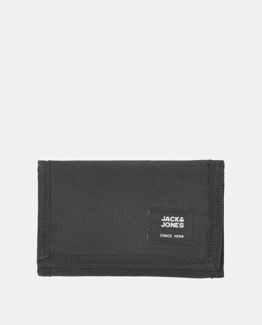 Cartera de tela en negro con monedero