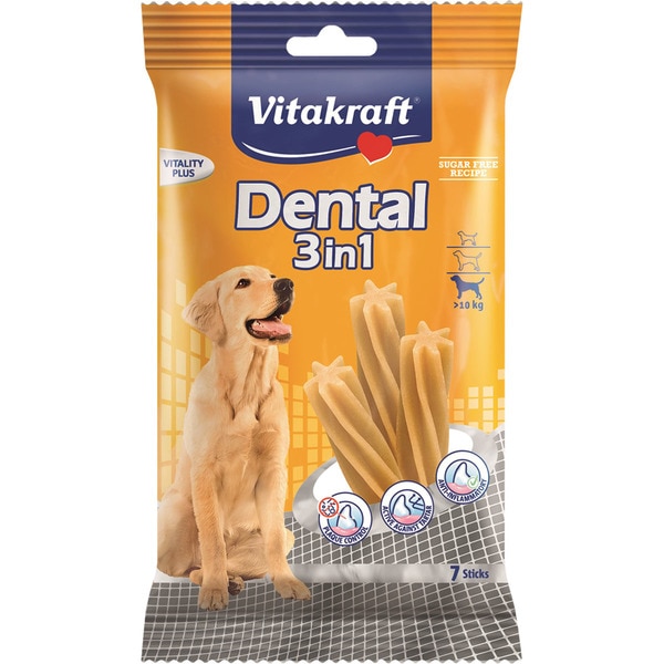 Dental 3 in 1 plaque control sticks for dogs over 10 kg 7-pack container 180 g