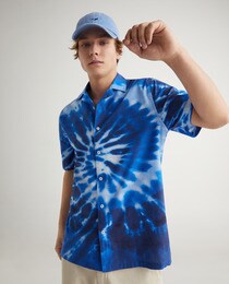 Men's relaxed tie-dye print shirt