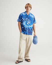 Men's relaxed tie-dye print shirt