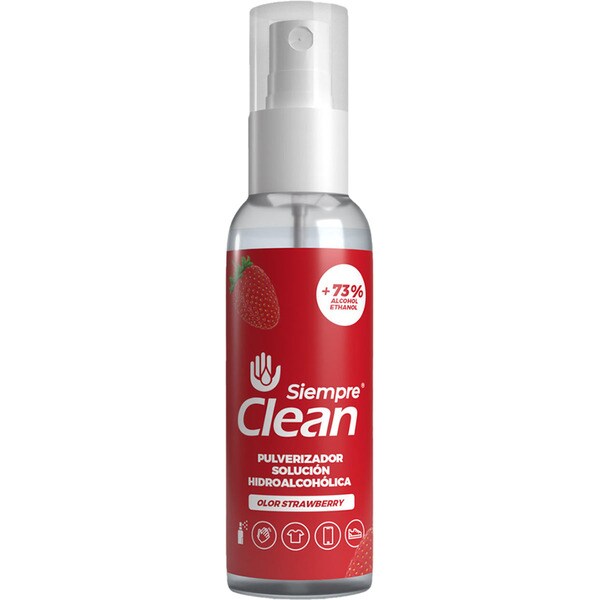 SIEMPRE CLEAN solución hidroalcohólica higienizante 73% de alcohol olor a fresa spray 60 ml