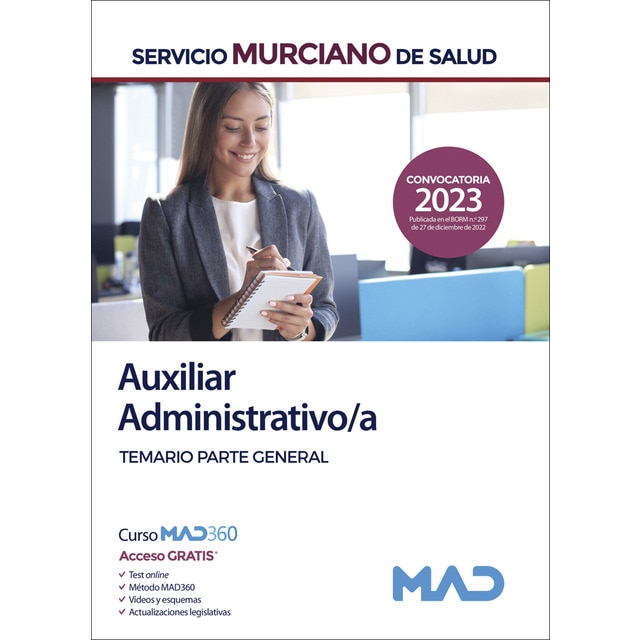 Auxiliar Administrativo/a del Servicio Murciano de Salud. Temario Parte general (Tapa blanda)
