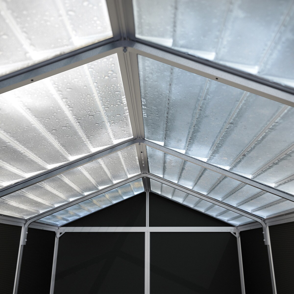 Caseta policarbonato+aluminio Rubicón 185 x 304 cm Gris oscuro-7