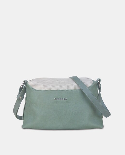 Light green crossbody bag with zip and adjustable strap · Women's