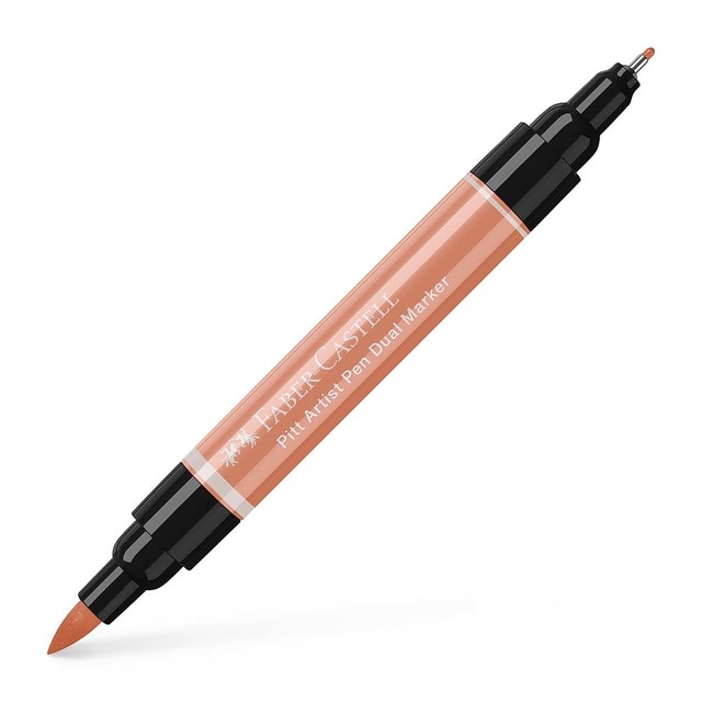 Rotulador Pitt artist pen dual marker doble punta tinta china Faber-Castell canela.