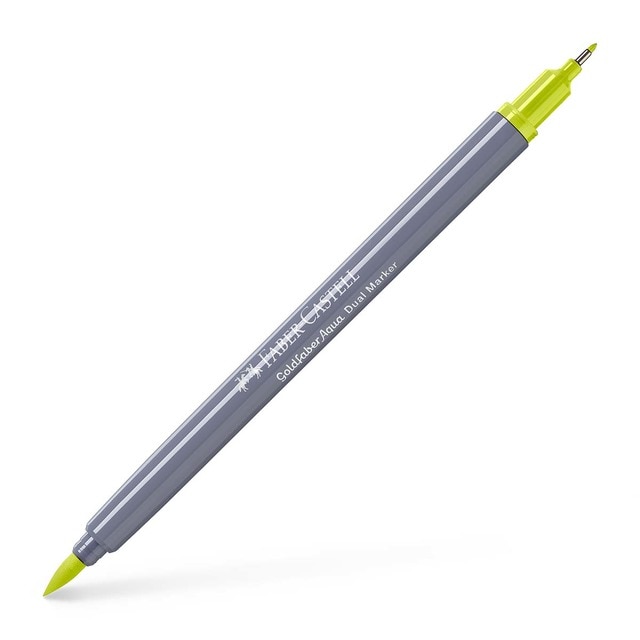 Rotulador Goldfaber aqua dual marker doble punta tinta acuarelable Faber-Castell lima.