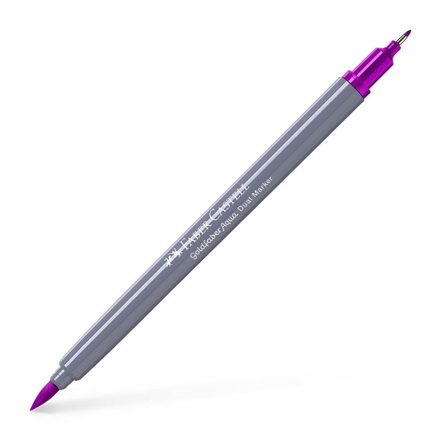 Rotulador Goldfaber aqua dual marker doble punta tinta acuarelable Faber-Castell magenta brillante.