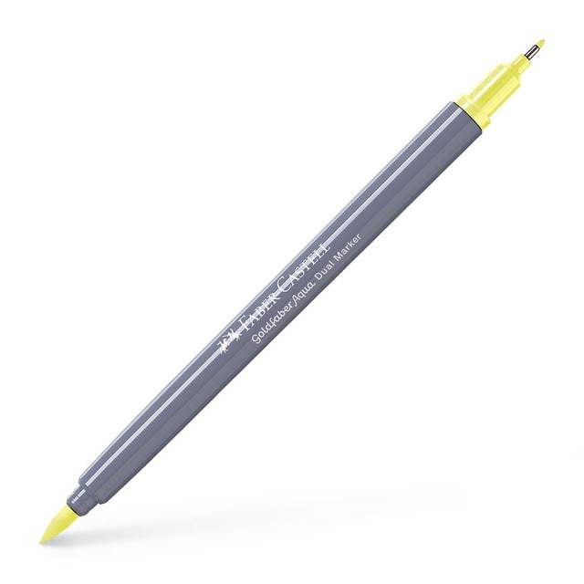 Rotulador Goldfaber aqua dual marker doble punta tinta acuarelable Faber-Castell amarillo claro.