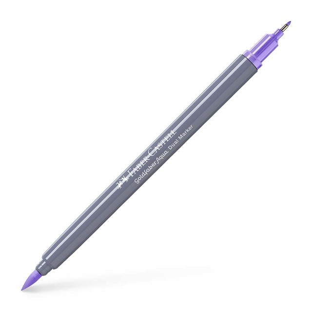 Rotulador Goldfaber aqua dual marker doble punta tinta acuarelable Faber-Castell violeta claro.