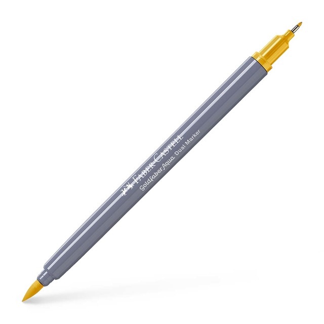 Rotulador Goldfaber aqua dual marker doble punta tinta acuarelable Faber-Castell amarillo Nápoles.