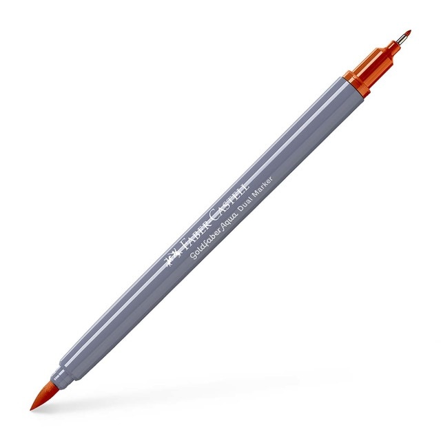 Rotulador Goldfaber aqua dual marker doble punta tinta acuarelable Faber-Castell terracota.