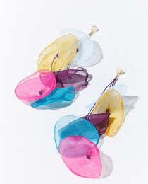 Long textile earrings