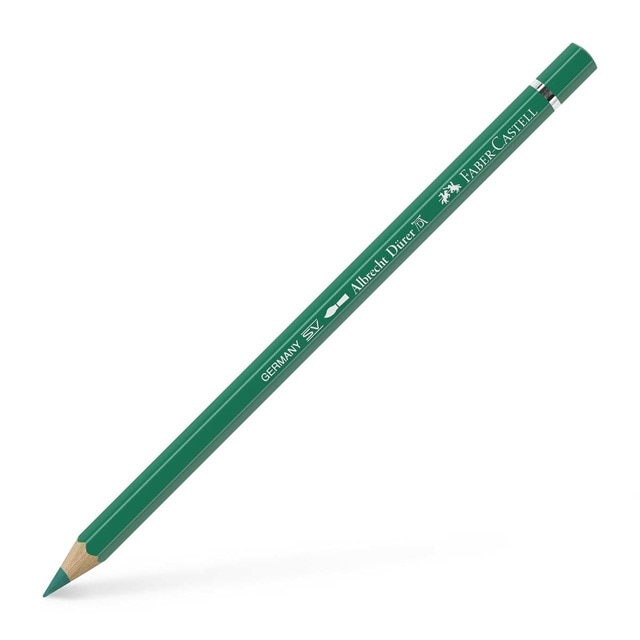 Lápiz de color Albrecht Dürer extraordinaria calidad acuarelable Faber-Castell verde ptalo oscuro.