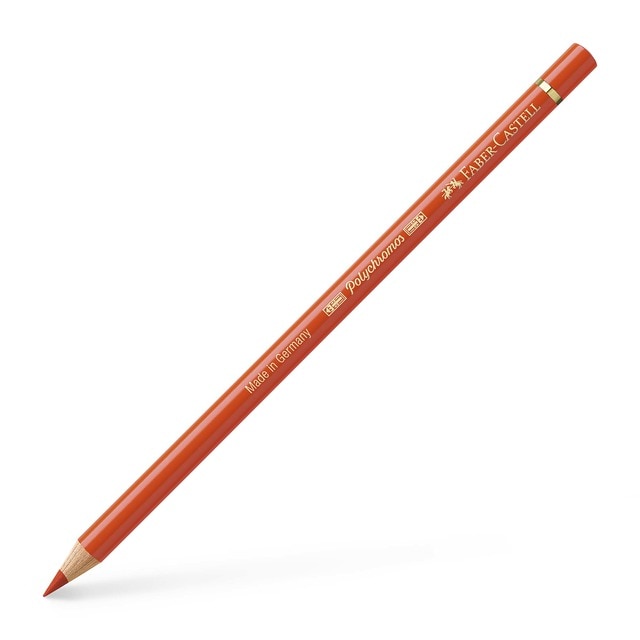 Lápiz de color Polychromos extraordinaria calidad Faber-Castell naranja cadnio oscuro.