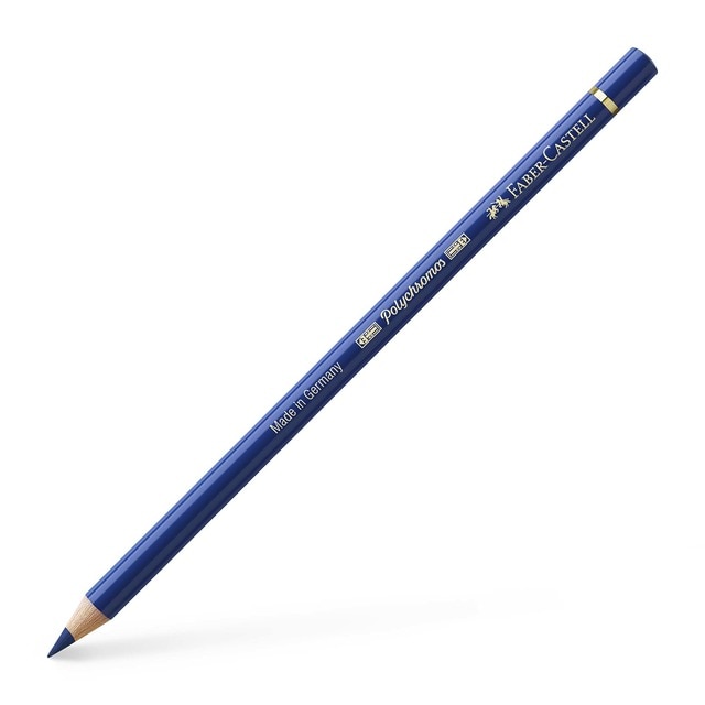 Lápiz de color Polychromos extraordinaria calidad Faber-Castell azul celeste rojizo.