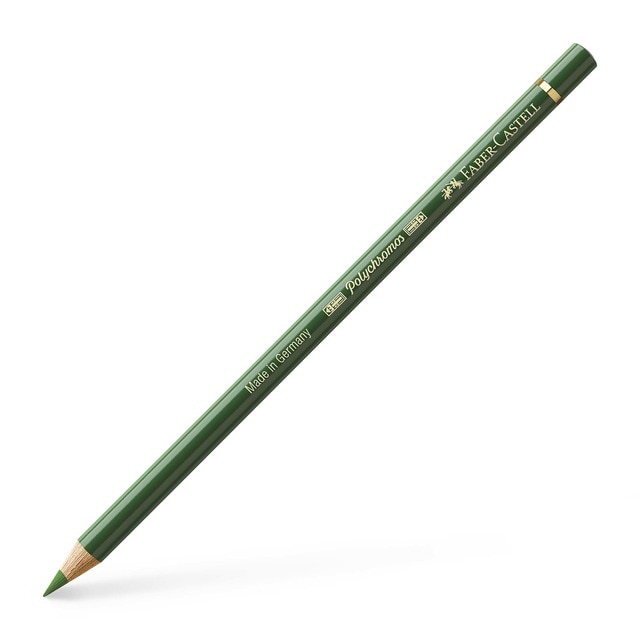 Lápiz de color Polychromos extraordinaria calidad Faber-Castell verde permanente oliva.