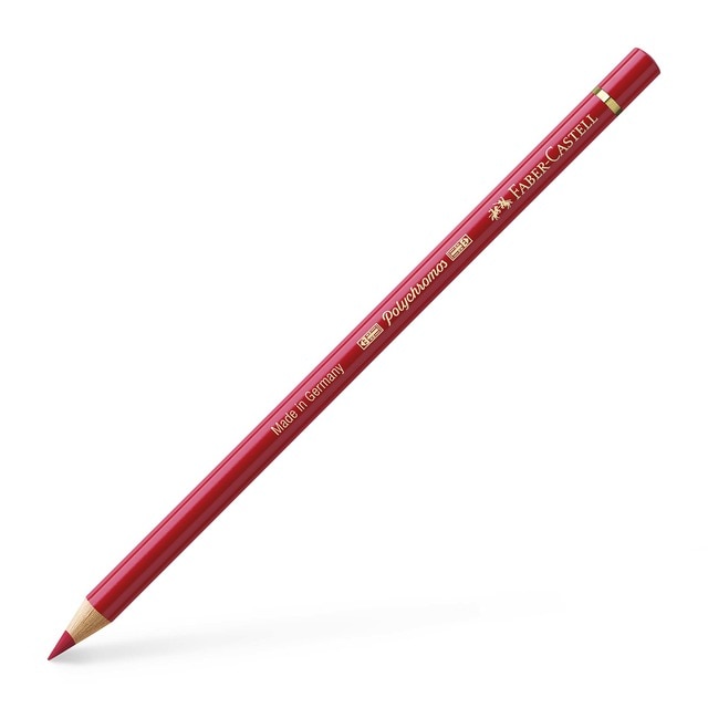 Lápiz de color Polychromos extraordinaria calidad Faber-Castell rojo escarlata oscuro.