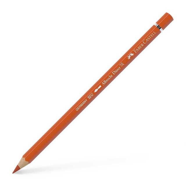 Lápiz de color Albrecht Dürer extraordinaria calidad acuarelable Faber-Castell naranja de cadmio oscuro.