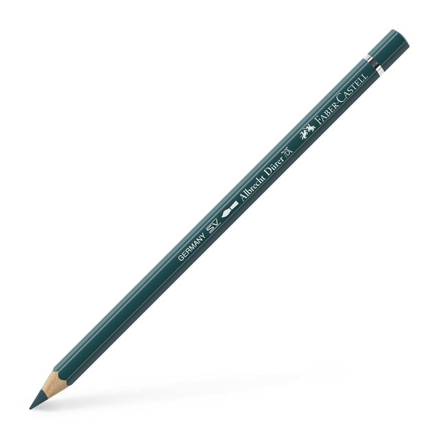 Lápiz de color Albrecht Dürer extraordinaria calidad acuarelable Faber-Castell verde cobalto oscuro.