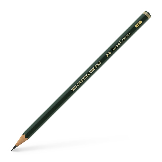 Lápiz CASTELL 9000 Graduación HB para Escribir y Abocetar Faber Castell Negro.